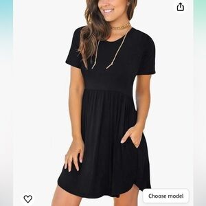 NWT LONGYUAN Short Sleeve Casual Sundress with Pockets